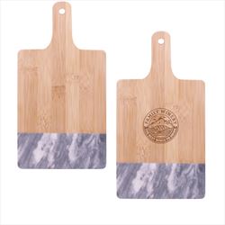 HH2275 Black Marble And Bamboo Cutting Board With Custom Imprint